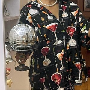 Vintage martini glass button down